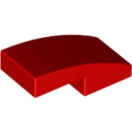 Brick Curved 2 x 1 No Studs [1/2 Bow] / Red