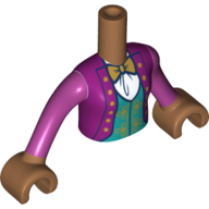Lego Minidoll Torso Girl with Magenta Jacket, Dark Turquoise Shirt, Medium Nougat Arms with Hands / Medium Nougat