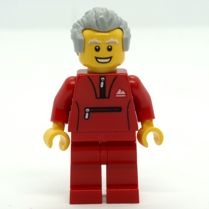 Lego Man, Red Jogging Suit, Light Bluish Gray Hair