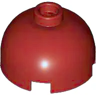 Brick, Round 2 x 2 Dome Top / Dark Red