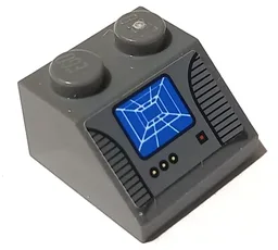 Slope 45 2 x 2 with Blue Navigation Screen Pattern (Sticker) - Set 8093