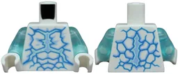 Torso with Dark Azure Scales and Ice Patches Pattern / Trans-Light Blue Arms / White Hands / White