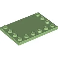 Plate Special 4 x 6, Studs on 3 Edges / Medium Green