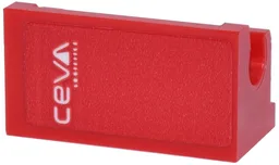 Hinge Brick 1 x 2 Base with White 'ceva' Logo Pattern Model Left Side (Sticker) - Set 77242
