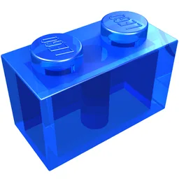 Brick 1 x 2 / Trans-Dark Blue