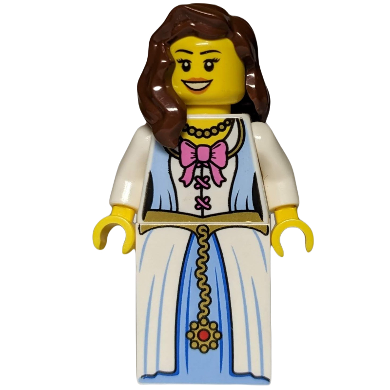 Lego Princess in White and Medium Blue Dress