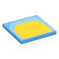 Tile 4 x 4 with Yellow/Bright Light Blue Shape (Tummy) Print