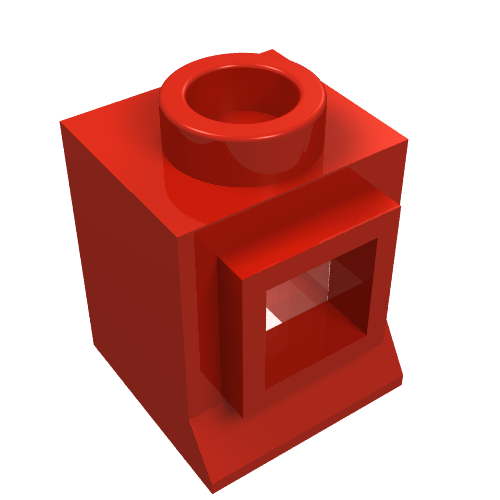 Lego Window 1 x 1 x 1 Classic with Short Sill [Complete] / Red