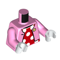 Lego Torso Jacket, Red Undershirt with White Spots print, Bright Pink Arms, White Hands / Bright Pink