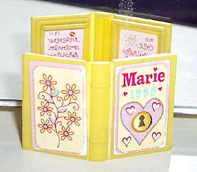 Lego Minifigure, Utensil Book 2 x 3 with 'Marie 1999', Heart and Flowers Diary Pattern (Stickers) - Set 3142