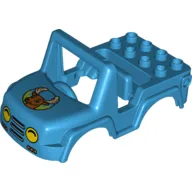 Duplo Off Road Vehicle Top - Headlights on Front and Deer Print on Hood/Bonnet / Dark Azure