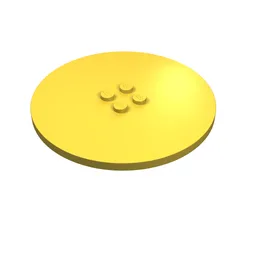 Plate Special Round 8 x 8 with 2 x 2 Center Studs with Groove / Yellow