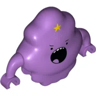 Minifig Creature Body with Star on Head, Small Black Eyes and Large Circle Mouth with Teeth Print (Lumpy Space Princess) / Medium Lavender