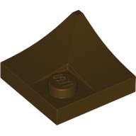 Lego Plate Special 2 x 2 with Double Inverted Curve, 1 Stud / Dark Brown