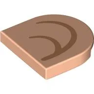 Tile Round 2 x 2 Half Circle with Nougat Inner Ear (Right) Print