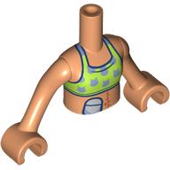 Lego Minidoll Torso Girl with Lime Top, Silver Cats, Scar, Colostomy Bag print, Nougat Arms and Hands / Nougat