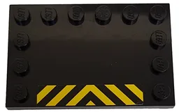 Tile, Modified 4 x 6 with Studs on Edges with Black and Yellow Danger Stripes Pattern (Sticker) - Set 7991