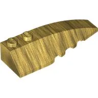 Brick Wedged, Curved 6 x 2 Right, Smooth Inner Walls / Pearl Gold