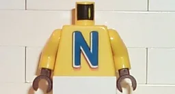 Torso Nesquik Bunny Large 'N' Pattern / Yellow Arms / Brown Hands