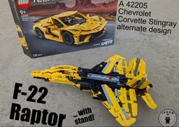 F-22 Raptor with stand (42205 Chevrolet Corvette Stingray)