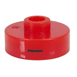 Pen Bead, Round Short, Flat Edge with 'I', 'W', 'B' Print / Red