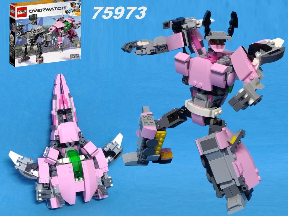 Lego Transformer Cyclonus using LEGO Overwatch set 75973: D Va & Reinhardt