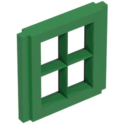 Window Pane 1 x 2 x 2 for Slotted Bricks / Green