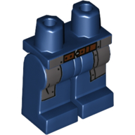 Lego Hips and Dark Blue Legs with Dark Bluish Gray Coattails, Reddish Brown Belt Print / Dark Blue