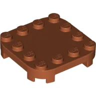 Plate Round Corners 4 x 4 x 2/3 Circle with Reduced Knobs / Dark Orange