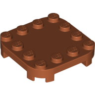Lego Plate Round Corners 4 x 4 x 2/3 Circle with Reduced Knobs / Dark Orange