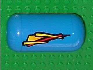 Lego Pneumatic Air Tank with Yellow and Red Geometric Streak Pattern Model Right Side (Sticker) - Set 8462