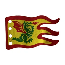 Flag 8 x 5 Wave with Red Border and Green Dragon Print / Yellow