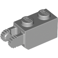Lego Hinge Brick 1 x 2 Locking with 2 Fingers Vertical End, 9 Teeth / Light Bluish Gray