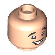 Lego Minifig Head Russell, Back Eyebrows, Chin Dimple, Teeth Smile/Open Mouth Smile print / Light Nougat