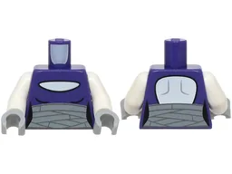 Torso Female Dress Top over White Skin, Light Bluish Gray Wrappings Pattern / White Arms / Light Bluish Gray Hands