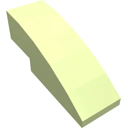 Brick Curved 3 x 1 No Studs / Yellowish Green