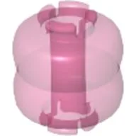 Clikits Bead, Connector Thick Small Double with 2 Pins / Trans-Dark Pink