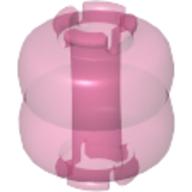 Lego Clikits Bead, Connector Thick Small Double with 2 Pins / Trans-Dark Pink