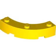 Brick Round Corner 4 x 4 Macaroni Wide with 3 Studs / Yellow