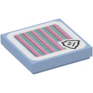 Tile 2 x 2 with Freezie and Barcode Print (Sticker) / Bright Light Blue