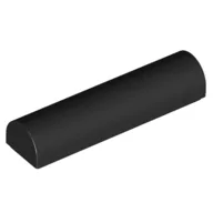 Brick Curved 1 x 4 x 2/3 Double, No Studs / Black