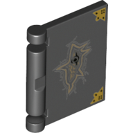 Lego Book Cover with Gold Corner Covers and Large Tear Print / Black