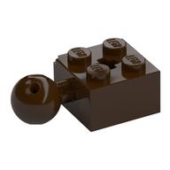 Lego Technic Brick Special 2 x 2 with Ball and Axle Hole, with 6 Holes in Ball / Dark Brown