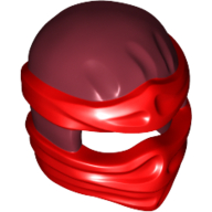 Lego Wrap with Short Back Knot, Red Pattern / Dark Red