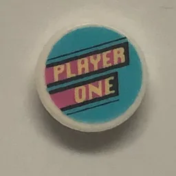 Tile Round 1 x 1 with 'PLAYER ONE' Print