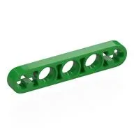 Technic Beam 1 x 5 Thin with Axle Holes on Ends / Bright Green