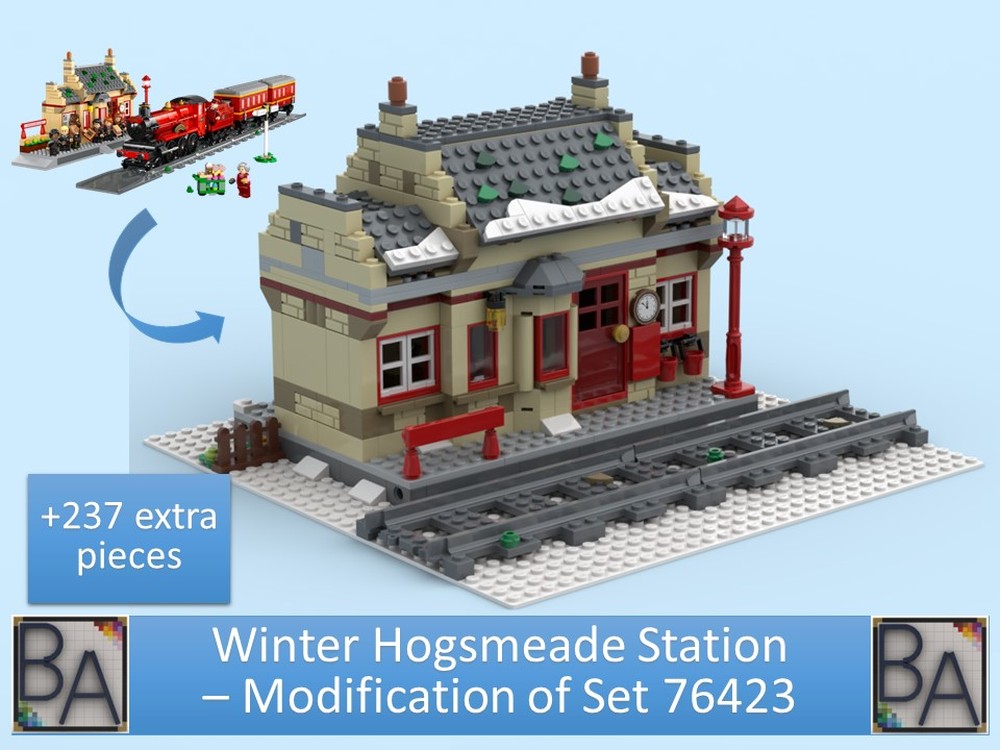 Lego Winter Modular Hogsmeade Station - Modification of set 76423