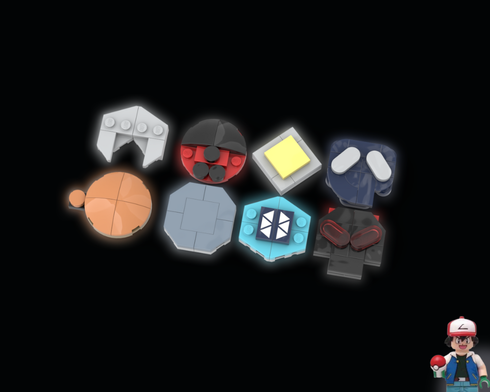 Lego Johto Region Badges Collection