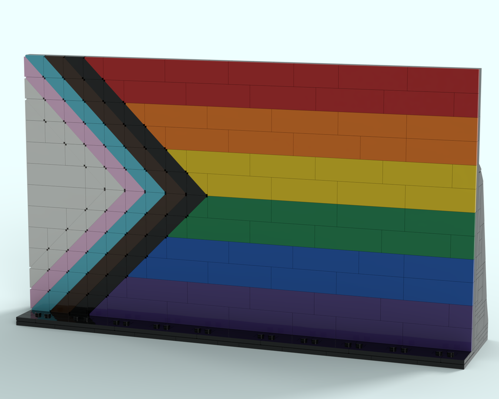 Lego Pride Flag with Minifigure Stand