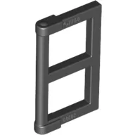 Window 1 x 2 x 3 Pane with Thick Corner Tabs / Black